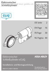 Assa Abloy eCLIQ Instructions D'installation Et De Montage