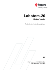 Struers Labotom-20 Mode D'emploi