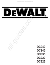 DeWalt DC925 Manuel