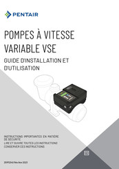 Pentair VARIABLE VSE Serie Guide D'installation Et D'utilisation
