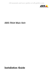 Axis FA54 Guide D'installation