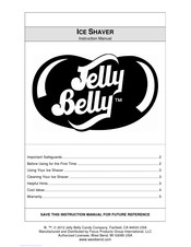 WestBend Jelly Belly ICE SHAVER Manuel D'instructions