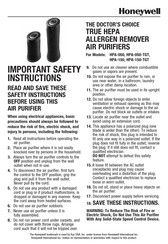 Honeywell HPA-050 Serie Instructions De Sécurité