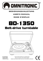 Omnitronic BD-1350 Mode D'emploi