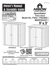 Arrow Storage Products SpaceMaker MRDPS53GT Manuel Du Propriétaire Et Guide D'assemblage