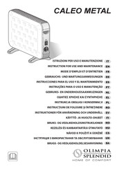 Olimpia splendid CALEO METAL Mode D'emploi Et D'entretien