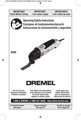 Dremel Multi-Max 6300 Consignes De Fonctionnement/Sécurité