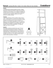 Crate&Barrel Sawyer Instructions D'installation