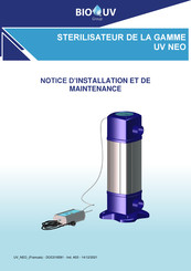 BIO UV UV NEO Serie Notice D'installation Et De Maintenance