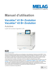 MELAG Vacuklav 41 B+ Evolution Manuel D'utilisation