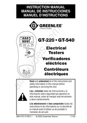 Textron Greenlee GT-540 Manuel D'instructions