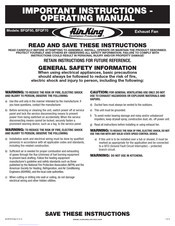 AirKing BFQF70 Instructions Importantes – Mode D'emploi
