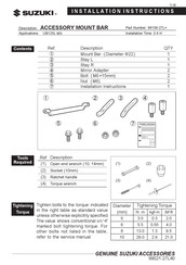 Suzuki 99156-27L Instructions D'installation