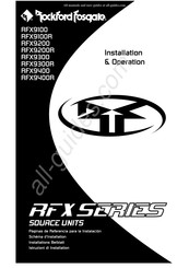 Rockford Fosgate RFX9100R Installation Et Fonctionnement