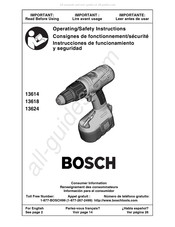 Bosch 13624 Consignes De Fonctionnement/Sécurité