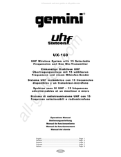 Gemini uhf Sixteen UX-160 Manuel De Fonctionnement