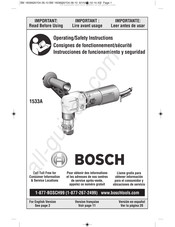 Bosch 1533A Consignes De Fonctionnement/Sécurité