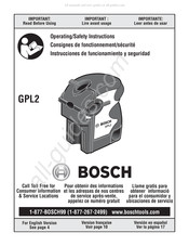 Bosch GPL 2 Consignes De Fonctionnement/Sécurité