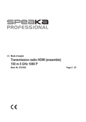 Speaka Professional SP-HWE-800 Mode D'emploi