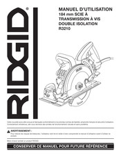 RIDGID R3210 Manuel D'utilisation