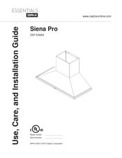 Zephyr Essentials Siena Pro ZSP-E48AS Guide D'utilisation, D'entretien Et D'installation