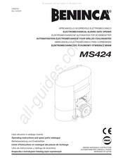 Beninca MS424 Livret D'instructions Et Catalogue Des Pieces De Rechange