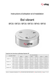 Afag BF20 Instructions D'utilisation Et D'installation