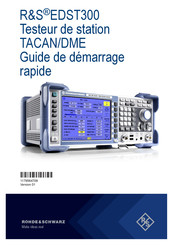 Rohde & Schwarz R&S EDST300 Guide De Démarrage Rapide