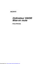 Sony VAIO PCG-FRV35Q Mise En Route