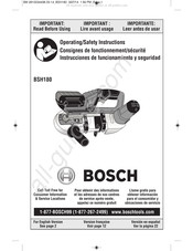 Bosch BSH180 Consignes De Fonctionnement/Sécurité