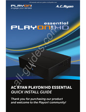 A.C.Ryan essential PLAYON!HD Guide D'installation Rapide