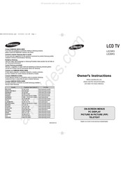 Samsung LE26R3 Manuel D'instructions