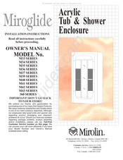 Mirolin MIROGLIDE M43 Serie Instructions D'utilisation