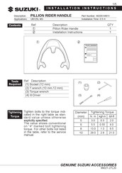 Suzuki 46200-4481 Serie Instructions D'utilisation