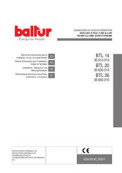 baltur BTL 20 Manuel D'instructions Pour L'installation, L'emploi Et L'entretien
