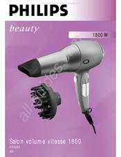 Philips beauty Salon volume vitesse 1800 HP4895 Mode D'emploi