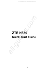 ZTE N850 Guide De Démarrage Rapide