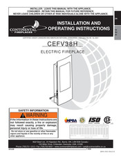 Continental Fireplaces CEFV38H Instructions D'installation Et D'opération