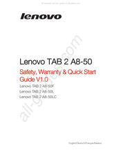 Lenovo TAB 2 A8-50LC Guide De Démarrage Rapide