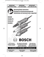 Bosch DG355LCE Consignes De Fonctionnement/Sécurité