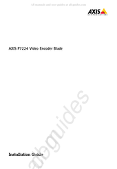 Axis P7224 Guide D'installation