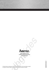 Hama 00039703 Mode D'emploi