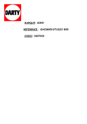 Sony Atrac CMT-BX3 Mode D'emploi