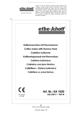 EFBE-SCHOTT KA 1020 Mode D'emploi