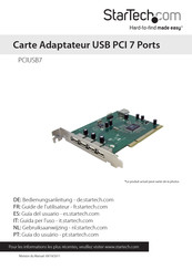 StarTech PCIUSB7 Guide De L'utilisateur