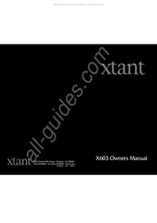 Xtant X603 Manuel Du Propriétaire
