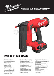 Milwaukee M18 FN18GS Notice Originale