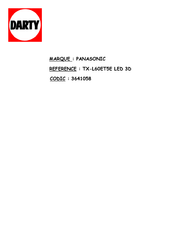 Panasonic VIERA TX-L60ET5E Mode D'emploi