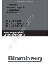 Blomberg MDND 1880A+++ Mode D'emploi