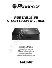 Phonocar VM540 Manuel D'instructions